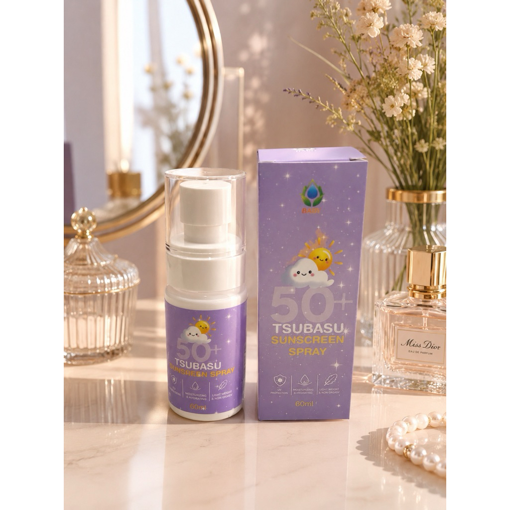 Jual NEW PACKAGING !! MOIST SUNSCREEN SPRAY TSUBASU SPF 50 1000% ...