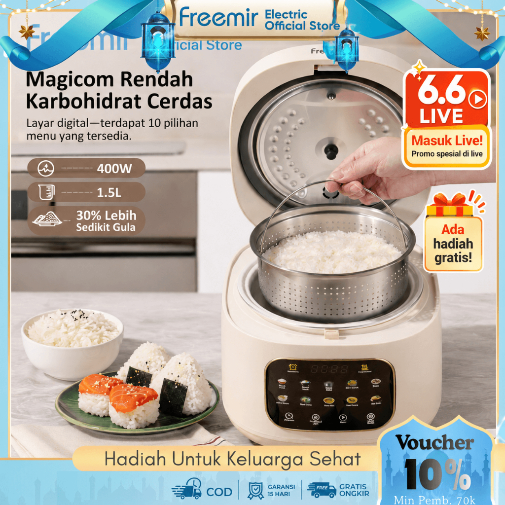 Jual [Extra Voc] freemir electric Smart Rice Cooker Digital Rendah ...
