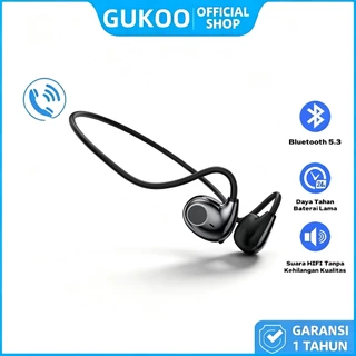 GUKOO Bluetooth Sport Earphone Headset Wireless - Desain Ringan & Nyaman, Anti Keringat, Suara Jernih & Bass Kuat, Baterai Tahan Lama