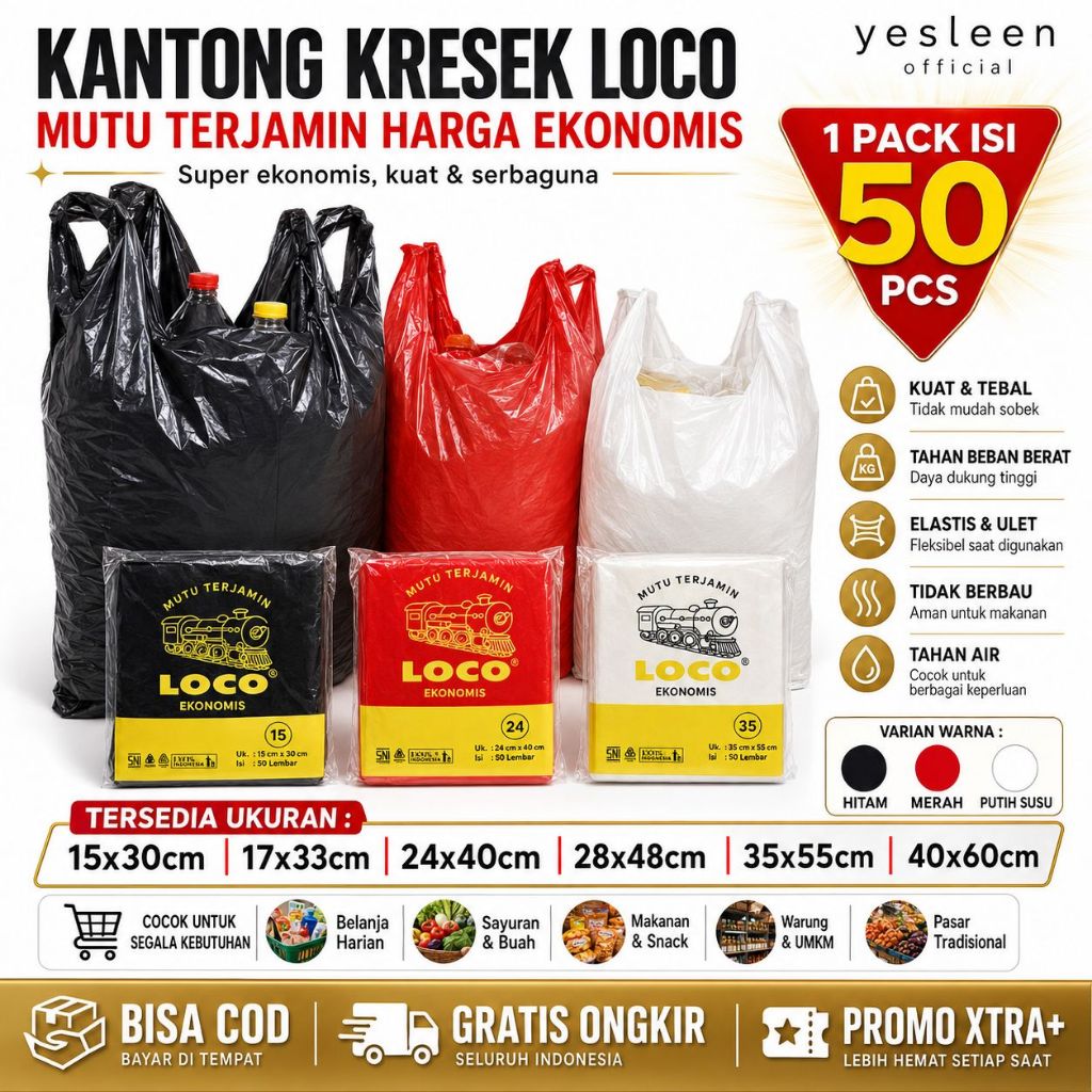 Jual Kantong Plastik Kresek Hitam | Merah Plastik Kresek Ekonomis Merk ...