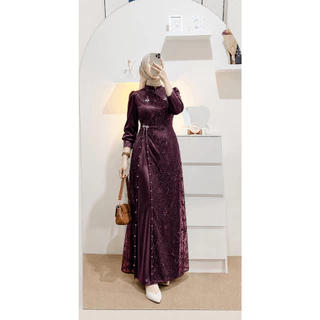 Khansa Gamis Kondangan Dress Pesta Wisuda Tunangan Lamaran Baju Wanita Melayu Baju Muslim Modern
