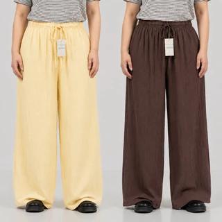 CROCUS - Violet Kulot Cringkle Twill Basic Premium Highwaist Celana Panjang Jumbo 50-80kg Hommy Daily Pants Flowy