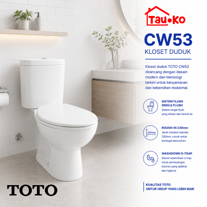 Jual TOTO CW53J SW53JP TCD01R CLOSET KLOSET TOILET WC DUDUK SINGLE ...