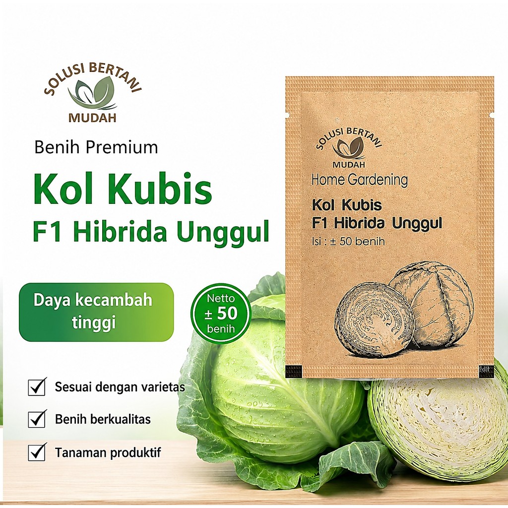 Benih Kol Kubis F1 Hibrida Premium – Bibit Unggul Hasil Panen Melimpah