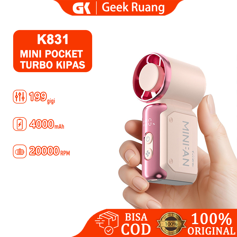 Super Mini Genggam Portabel Led Type-c High-speed Mini Kipas Portable Mini 4000mAh Kipas Angin Travel Size Fan Turbo Digital Display