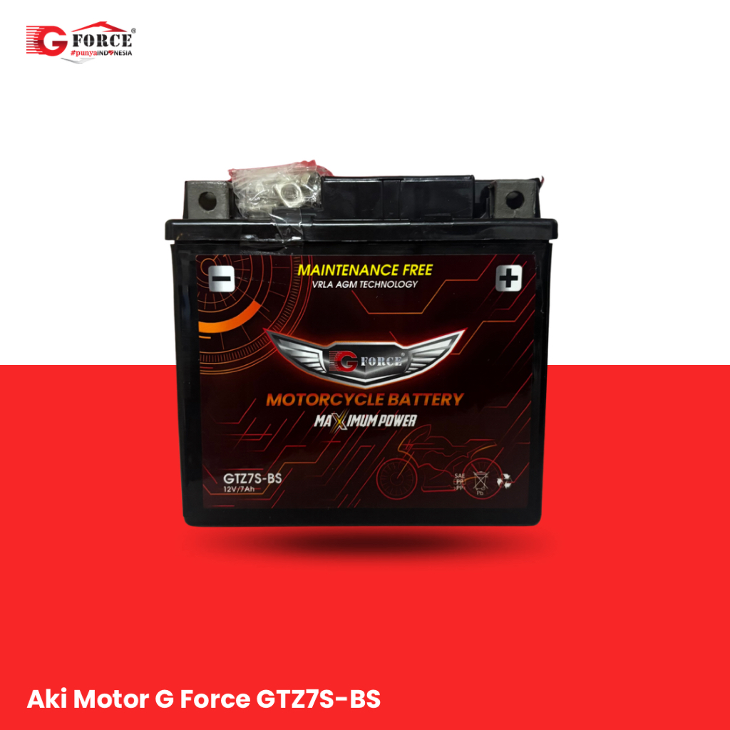 G Force Aki Motor GTZ7S-BS Maintenance Free 12 V/7 Ah (Aki Motor New Vario, Satria FU)