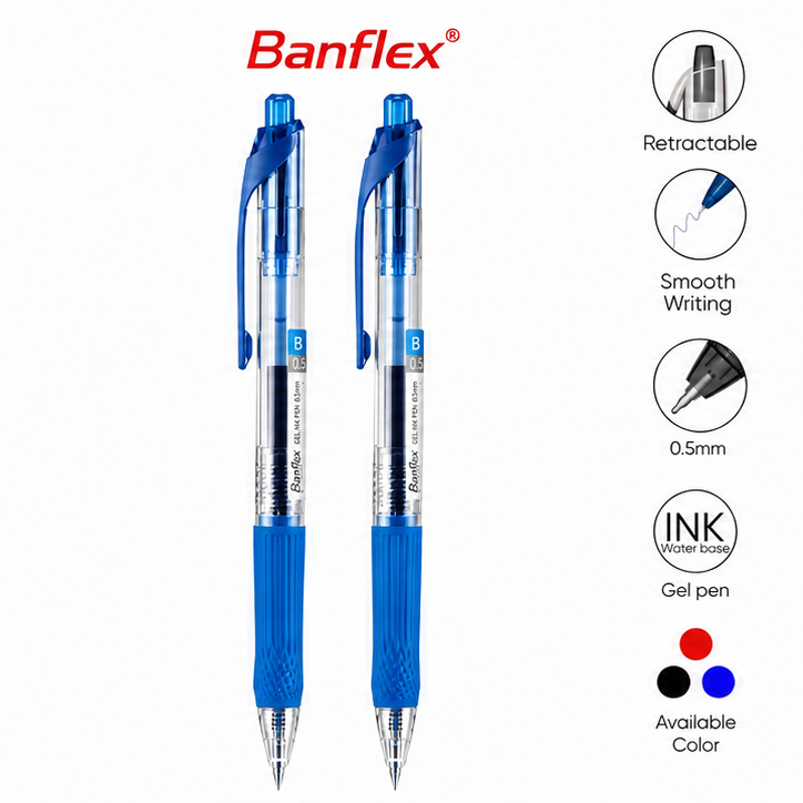 Bantex Pulpen Gel Warna Warni / Colorful Gel Pen 0.5mm Soft Rubber Grip Metal Clip BG111X (8)