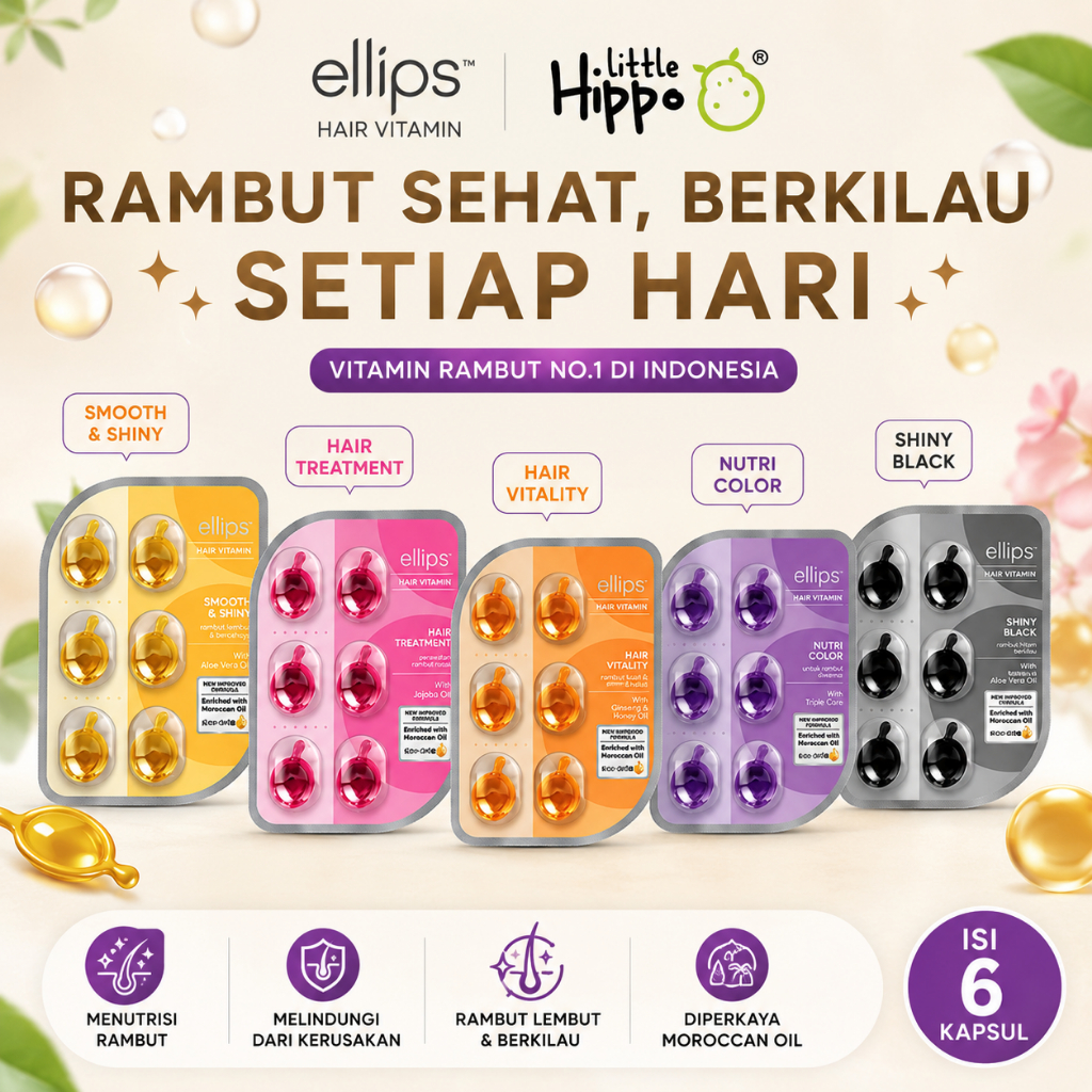 Jual ELLIPS HAIR VITAMIN ISI 6 / VITAMIN RAMBUT 1 BLISTER ISI 6 Vitamin ...