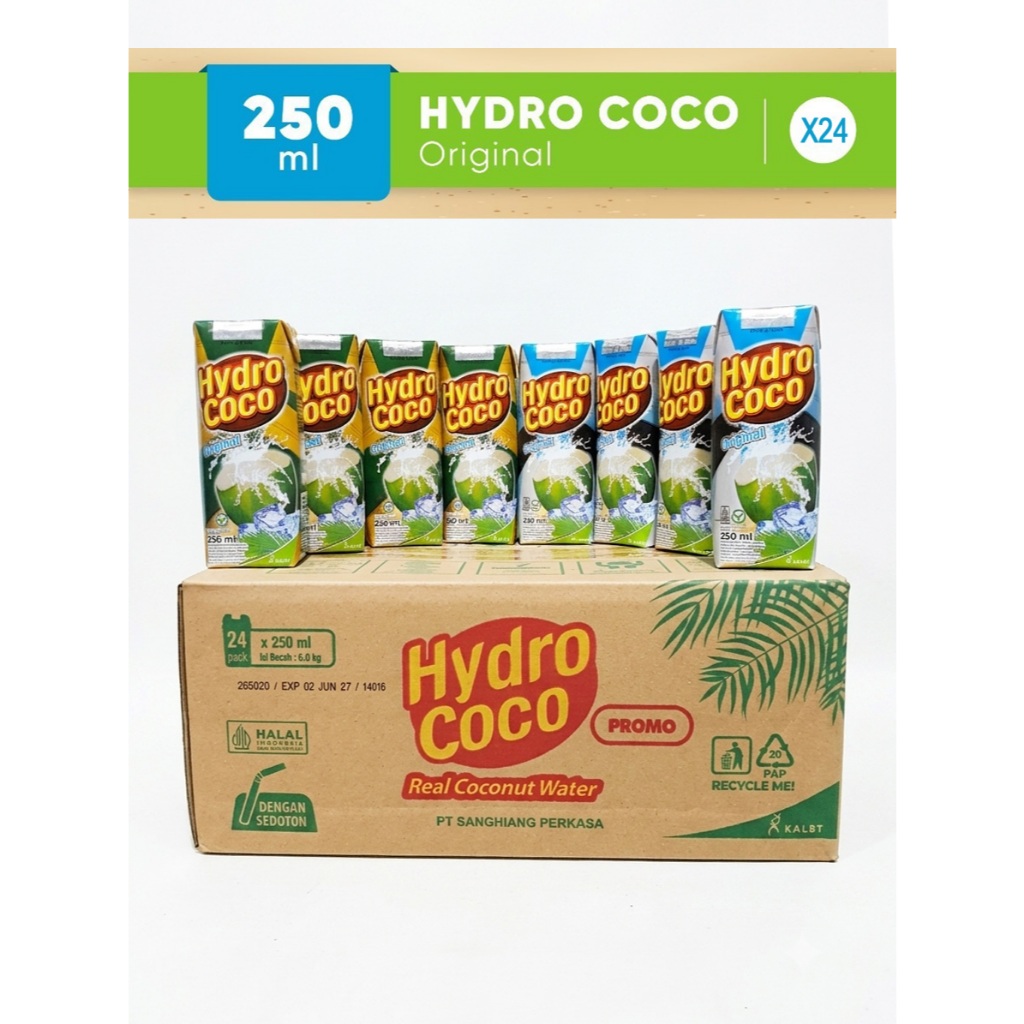 Jual Hydro Coco Original 250 ml 1 Dus Isi 24 pcs | Shopee Indonesia