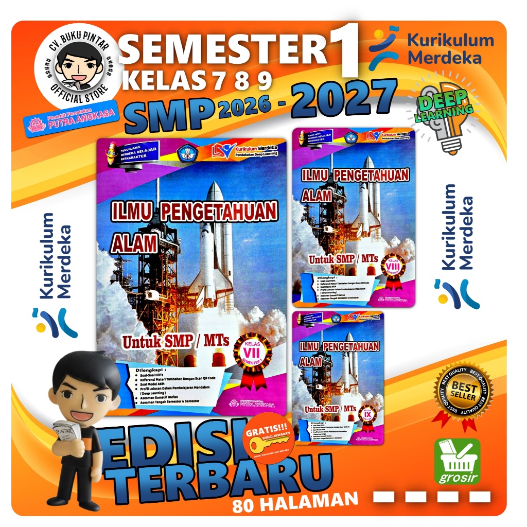 Jual LKS IPA SMP KELAS 7 8 9 SEMESTER 1 2026-2027 KURIKULUM MERDEKA ...