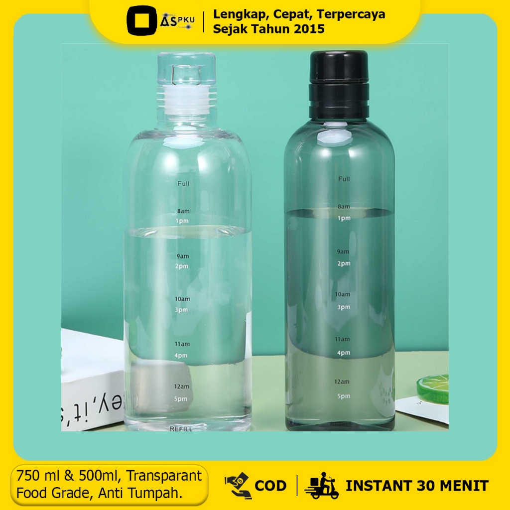 Jual Botol Transparan Aesthetic Bottle Minimalis Bening Exclusive ...
