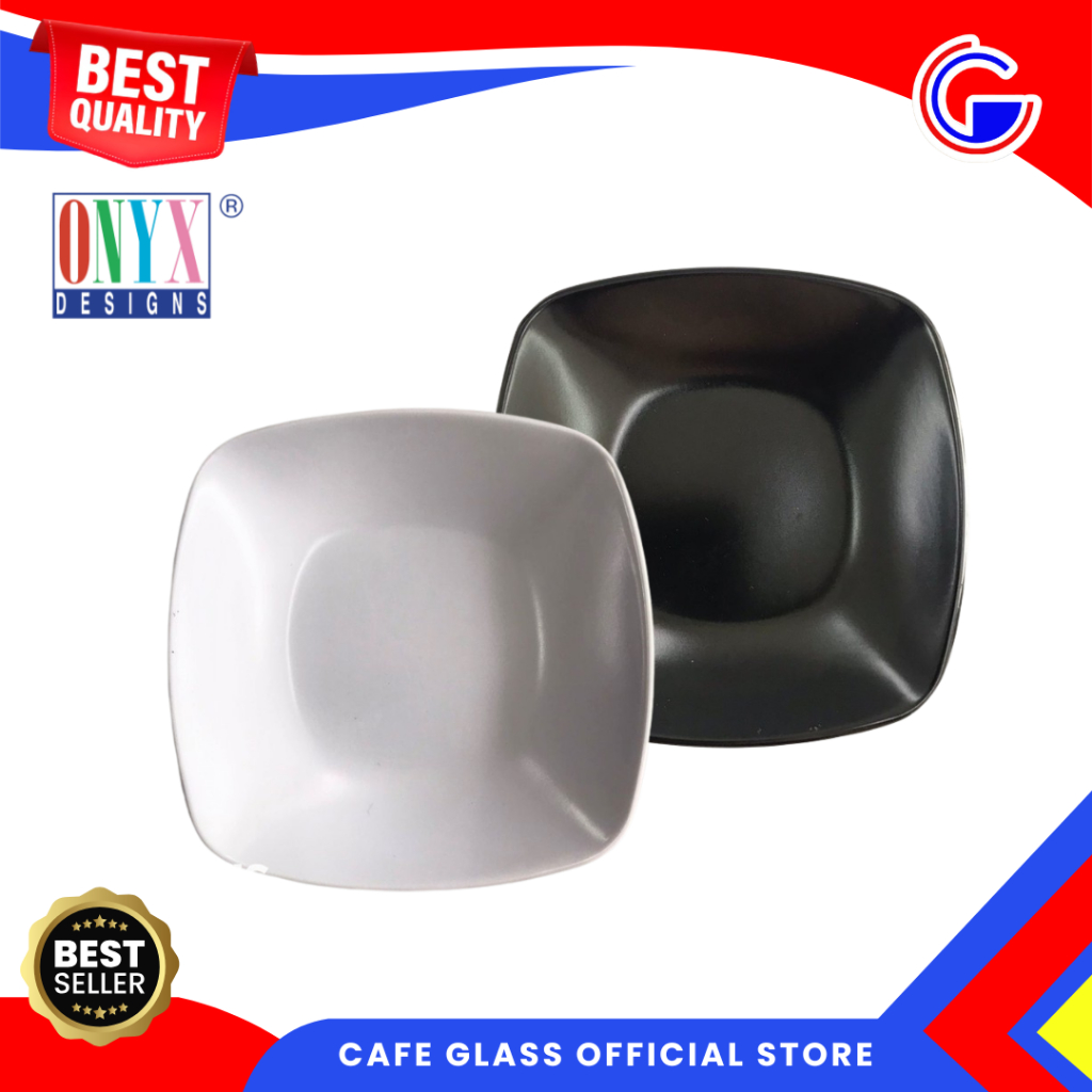 Sauce Dish Lepek Melamin Kotak Onyx - Piring Cekung Saos Cafe Restoran - 1836 Saus Plate