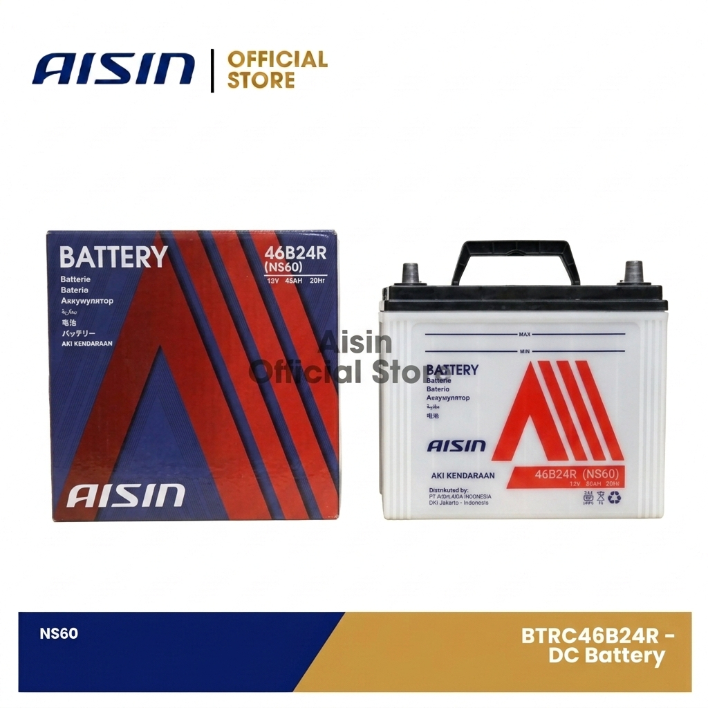 AISIN Aki Basah DC Battery Mobil NS60 [BTRC46B24R]