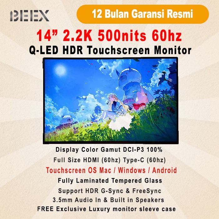 Jual Portable Monitor BeeX QLED 14