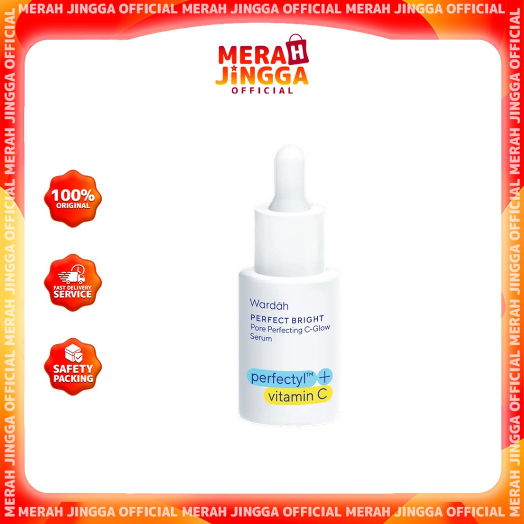 Wardah Perfect Bright Pore Perfecting C-Glow Serum Perfectyltm Vitamin C 15ml Merah Jingga Official