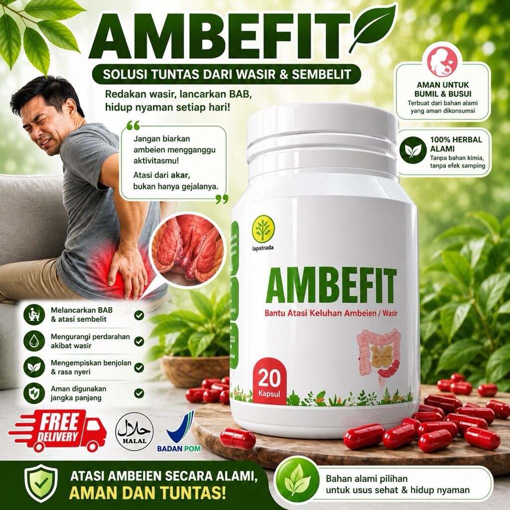 PROMO!! Herbal Ambefit Paling Ampuh Mengatasi Ambeien Wasir Isi 20 Kapsul Halal BPOM