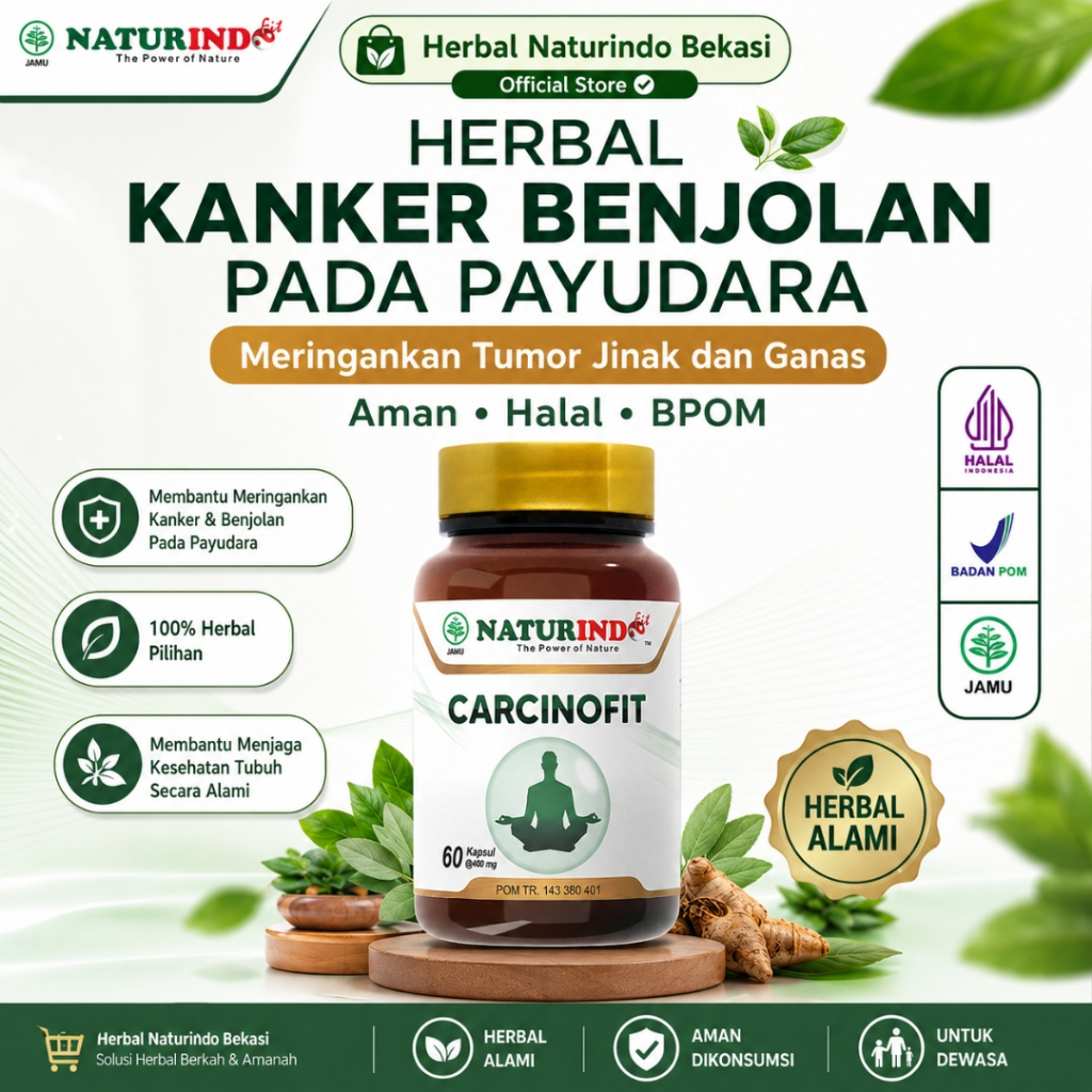 Obat Herbal Kanker Benjolan Payudara Meringankan Tumor Jinak dan Ganas Aman Halal dan BPOM Naturindo