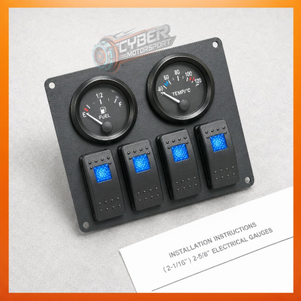 Jual Indikator mobil Temperature plus fuel meter universal ampere ...