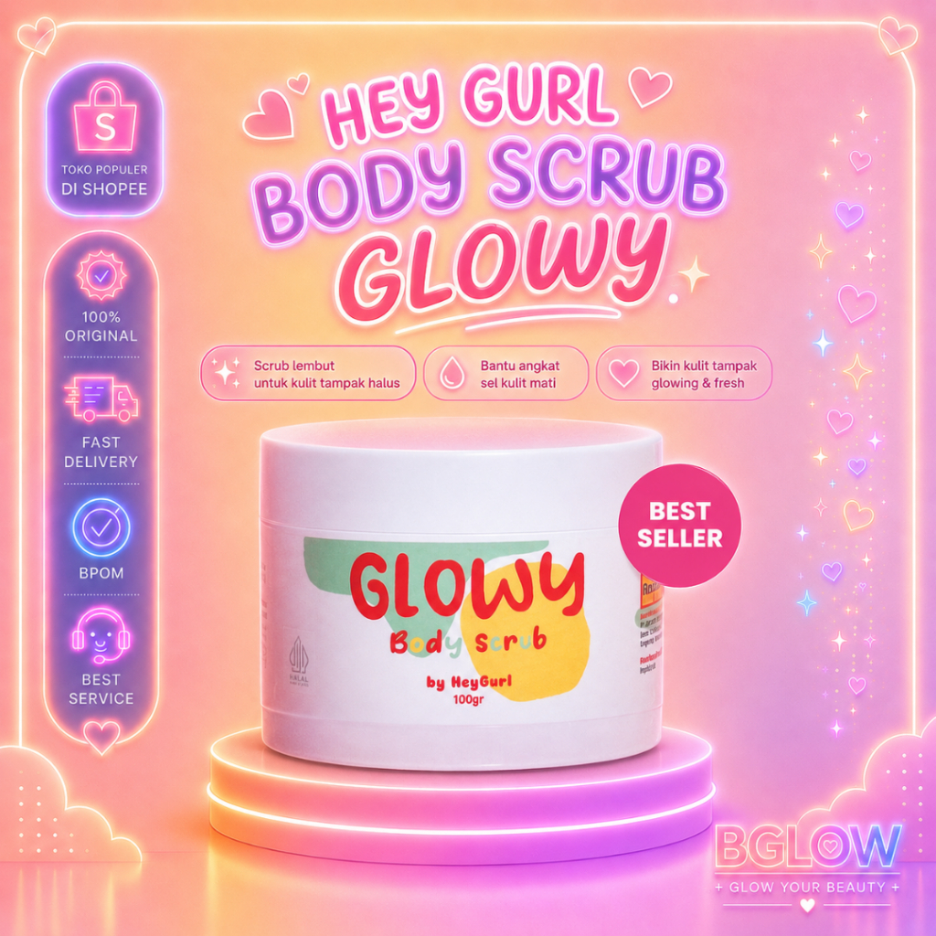 Jual HEY GURL BODY SCRUB GLOWY BODY SCRUB BADAN PENCERAH BADAN ...
