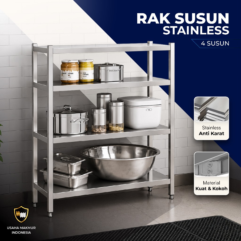 Jual Rak Susun Serbaguna 4 Tingkat STAINLESS STEEL Meja Pemorsian MBG ...