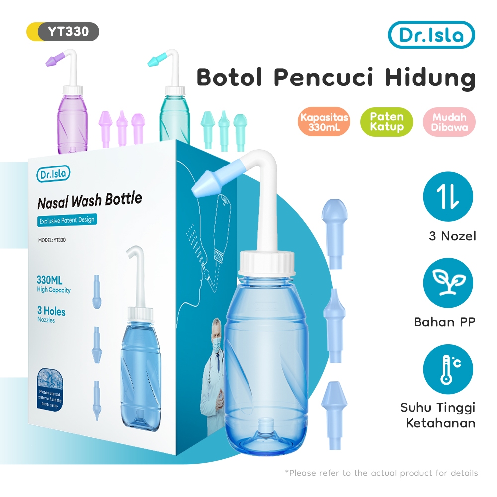 Dr.isla Alat Cuci Hidung 330ML Pembersih Hidung Dewasa Dan Bayi Sinus Rinse Nasal Wash Bottle YT330