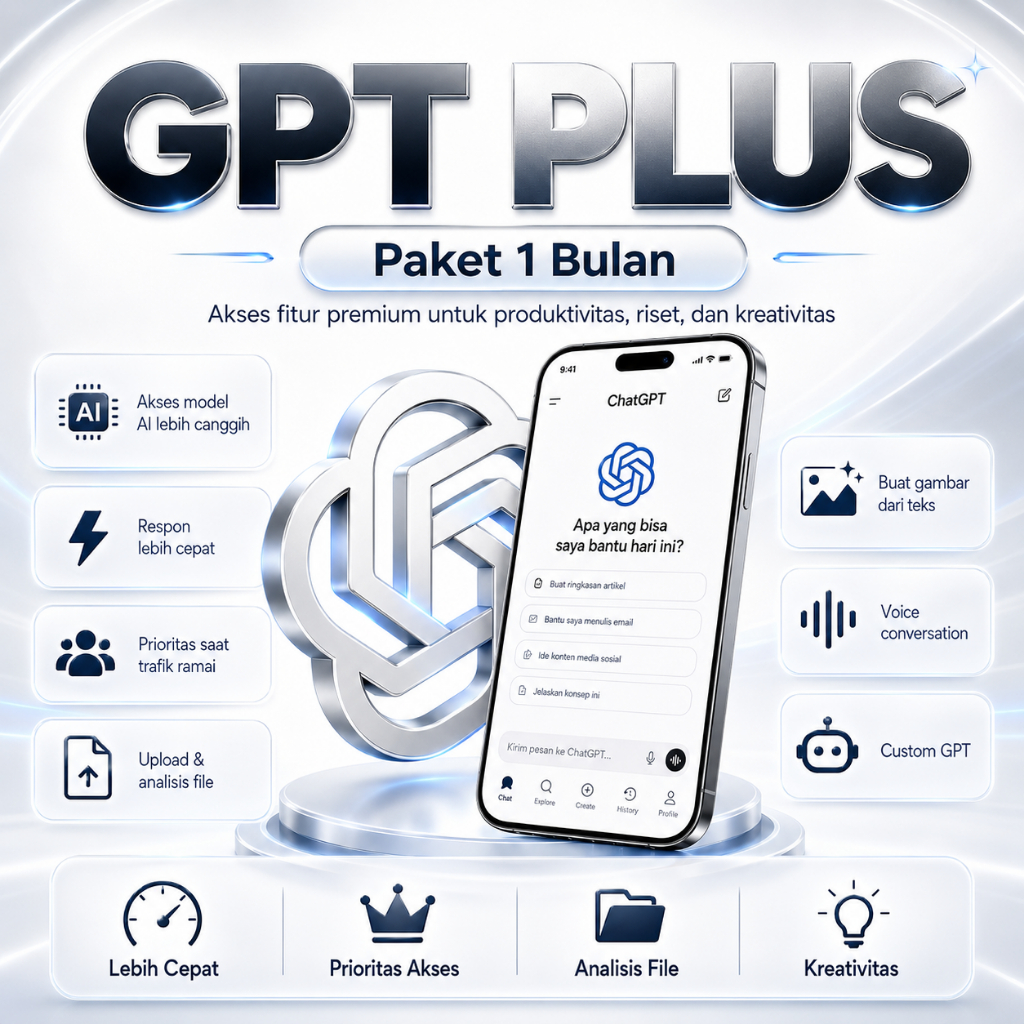 AKSES GPT PLUS 1 BULAN | 1000++ Promt Premium AI Produktivitas