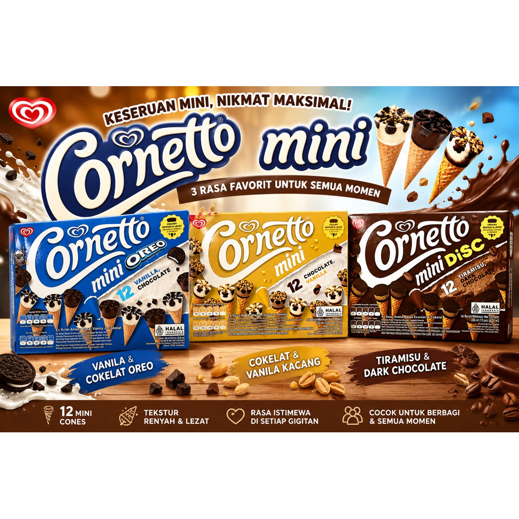 Jual Es Krim Cornetto Mini Terlengkap & Harga Terbaru Agustus 2026 ...
