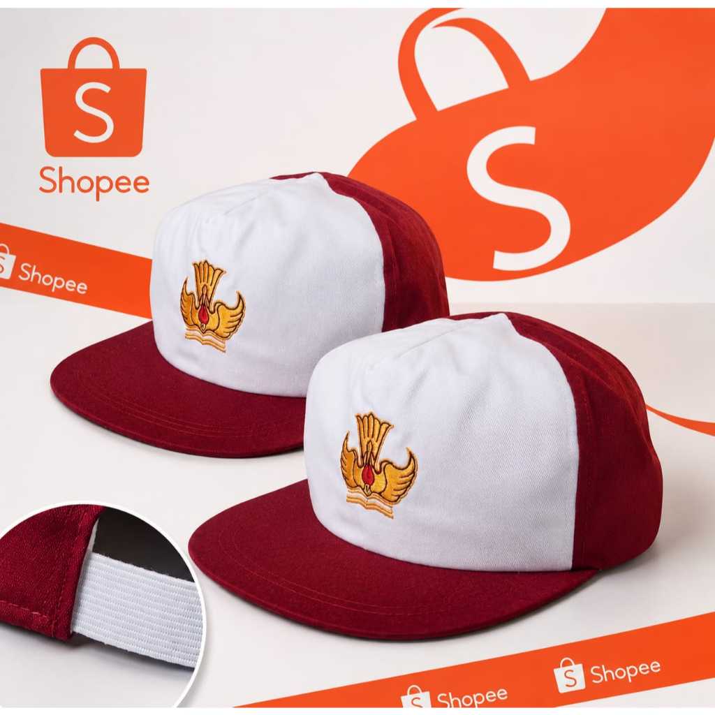 Jual TOPI SEKOLAH SD MERAH PUTIH BORDIR KARET BAHAN SERAGAM MASTER ...