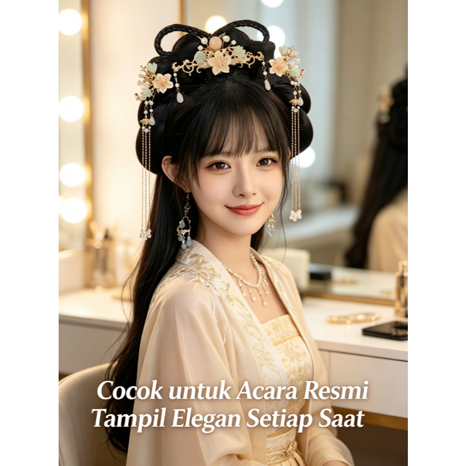 Jual Sanggul Hanfu Wig Panjang Satu Pasang Mudah Pakai Rambut Palsu ...