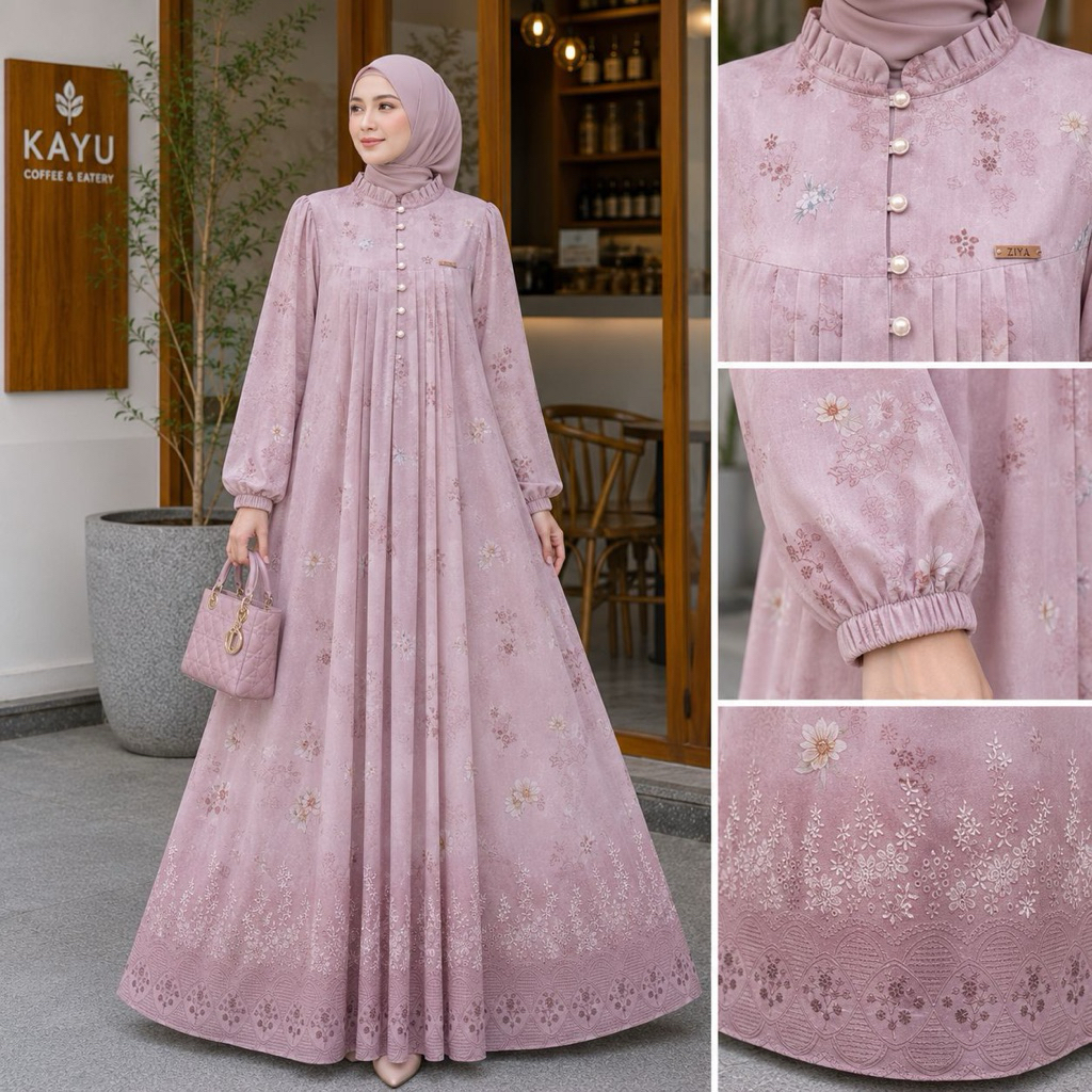 ZAYNA DRESS By ZIYA DAILY FASHION ~ Gamis Lebaran Ceruty Babydoll Premium