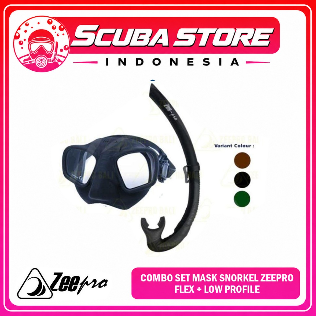 Jual Paket Combo Set Mask Zeepro Flex Snorkel Low Profile Masker Apnea ...
