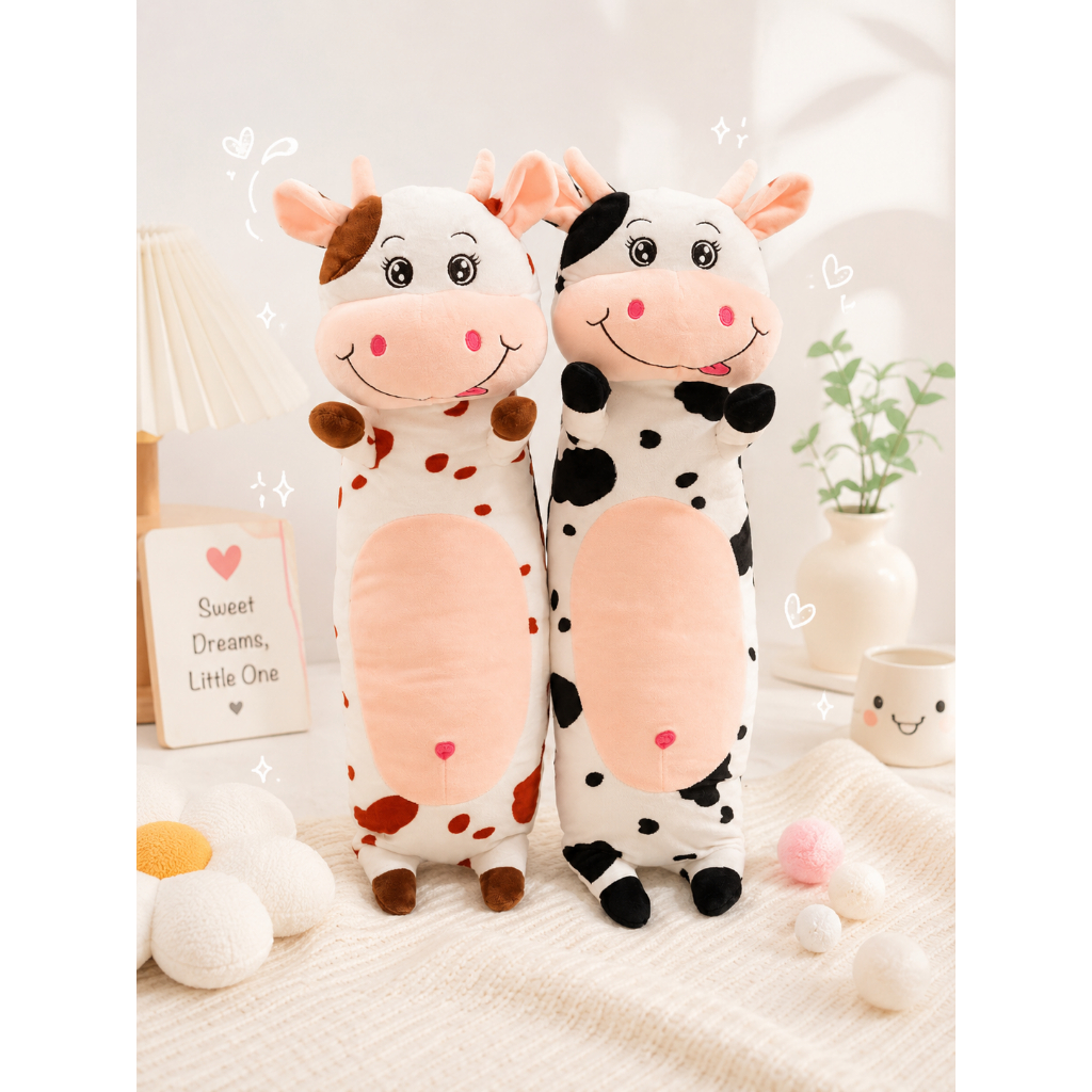 Jual Boneka & Guling Sapi Berdiri Lucu Hitam Putih Coklat Putih Sapi ...