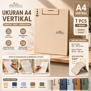 Jual Map File A4 Vertikal Dua Clip PP Multi-Fungsi Doff dengan Papan ...