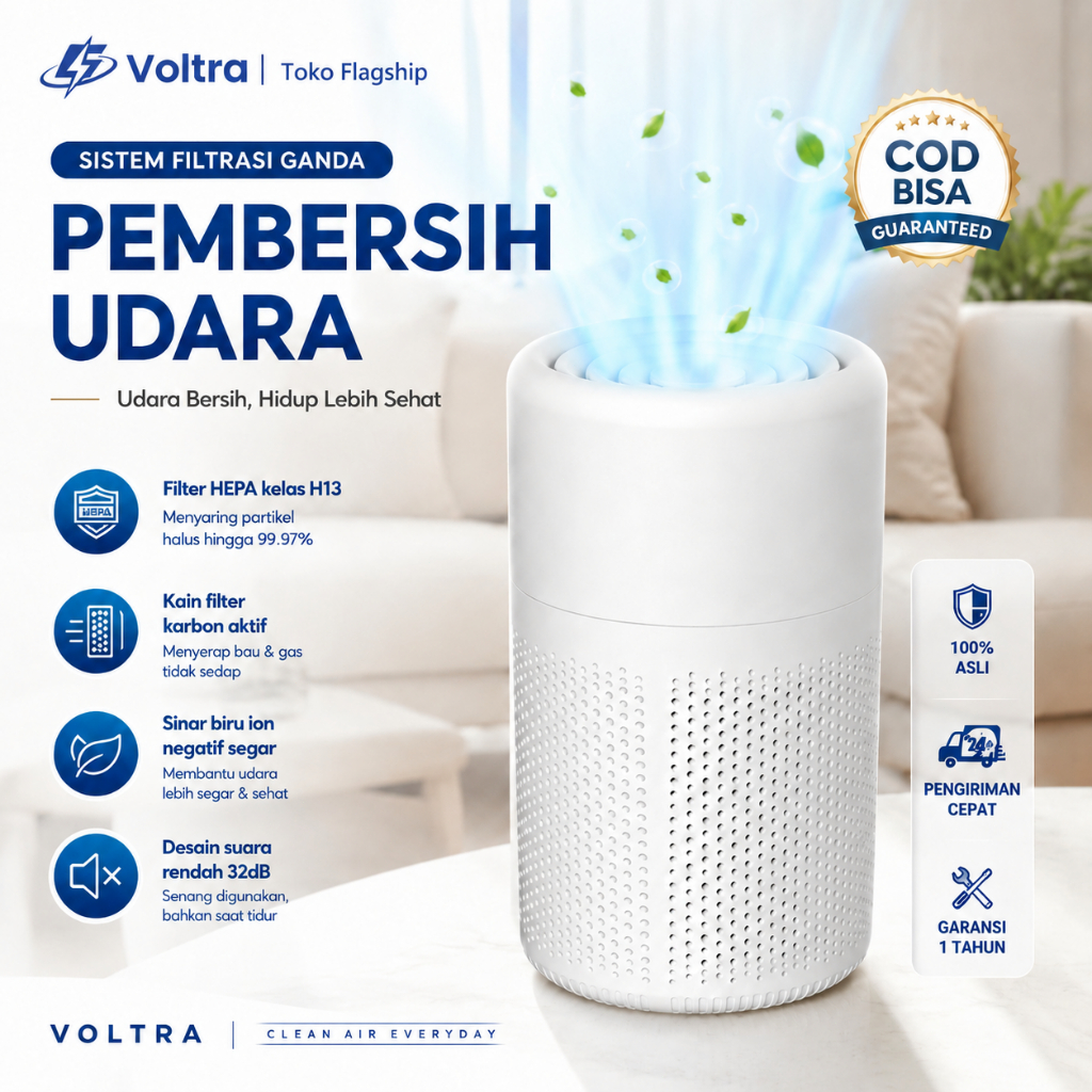 Air Purifier HEPA13 Filter UV-C Ion Negatif Dengan Aromaterapi pembersih udara Konsumsi energi rendah | Penjernih udara