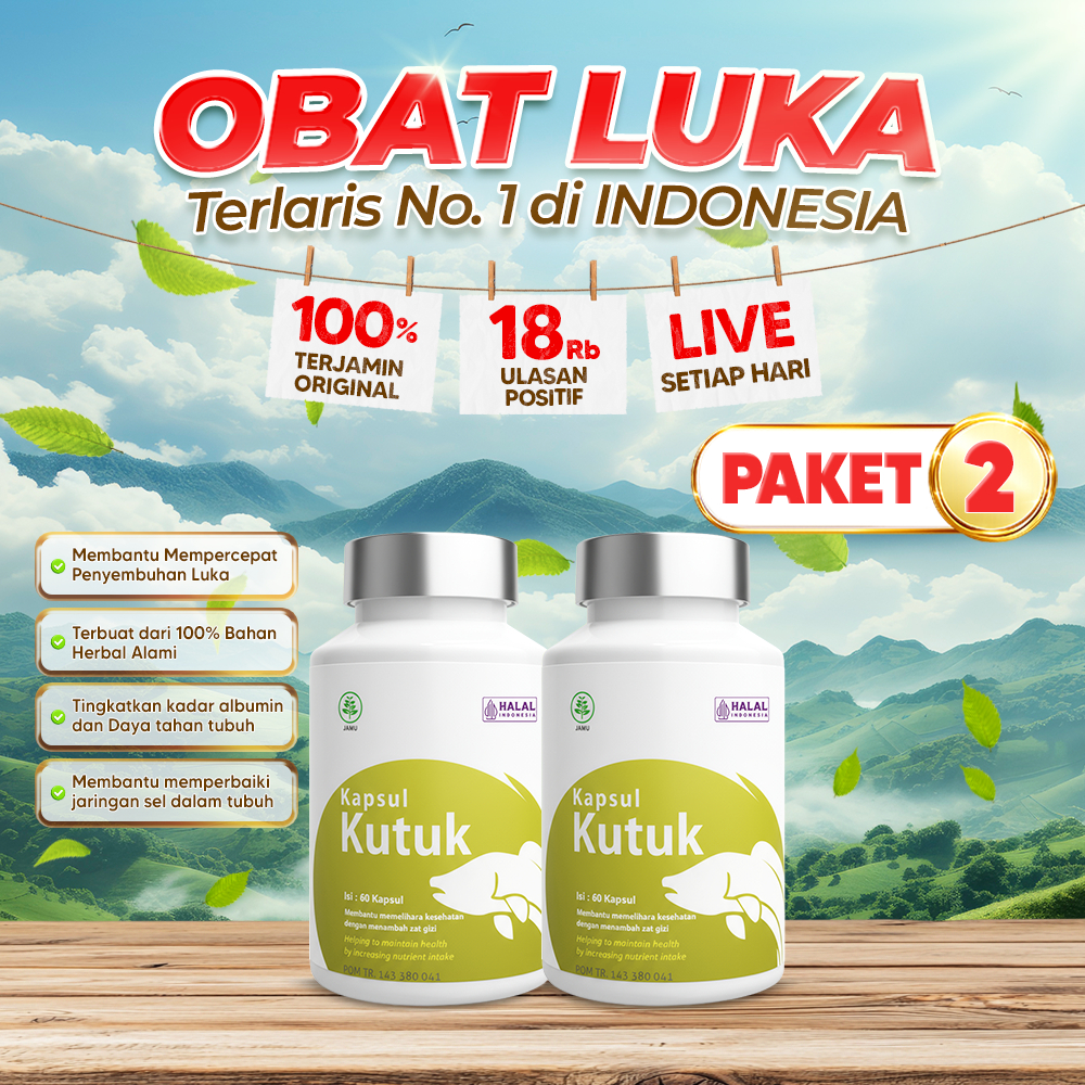 Kapsul Kutuk 2 Botol - Obat Luka Terlaris No 1 Indonesia / Keringkan Luka / Pasca Caesar / Original