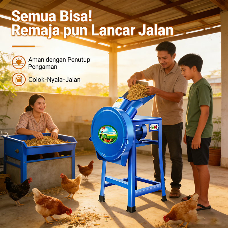 Jual REAIM Mesin Chopper Pencacah Rumput 300W Dinamo Mesin Cacah Pakan ...