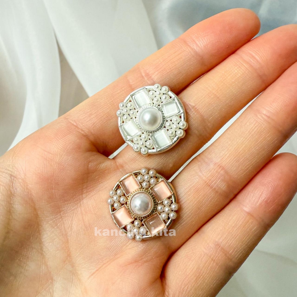 Jual Kancing SHEI Kander Alloy Flower Button 21mm Kancing Hias Bunga ...
