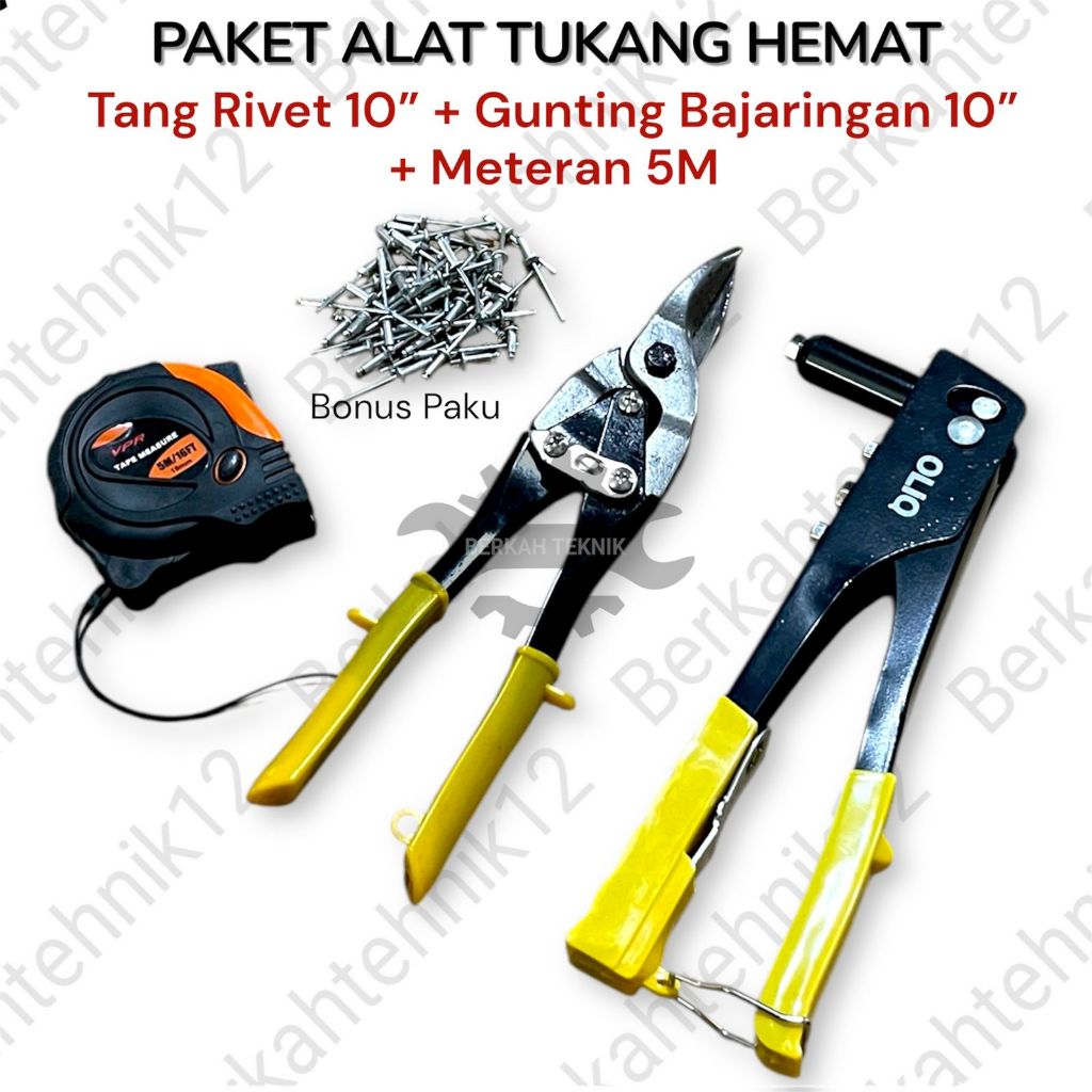 Jual PAKET ALAT TUKANG - Tang Rivet Riverter 10 inch Oliq / Gunting ...