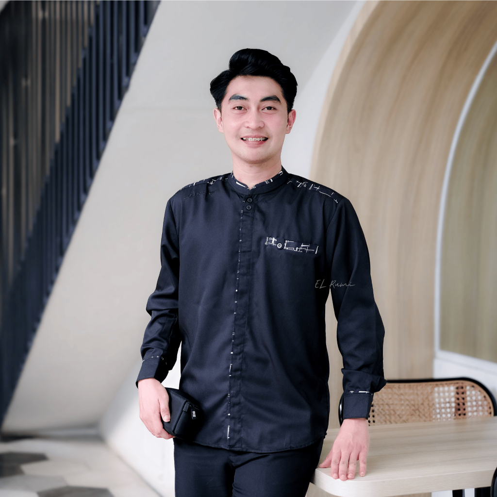 Baju Koko Lengan Panjang Elrumi Pria Dewasa Katun Premium Motif Yisunsin Batik Terbaru