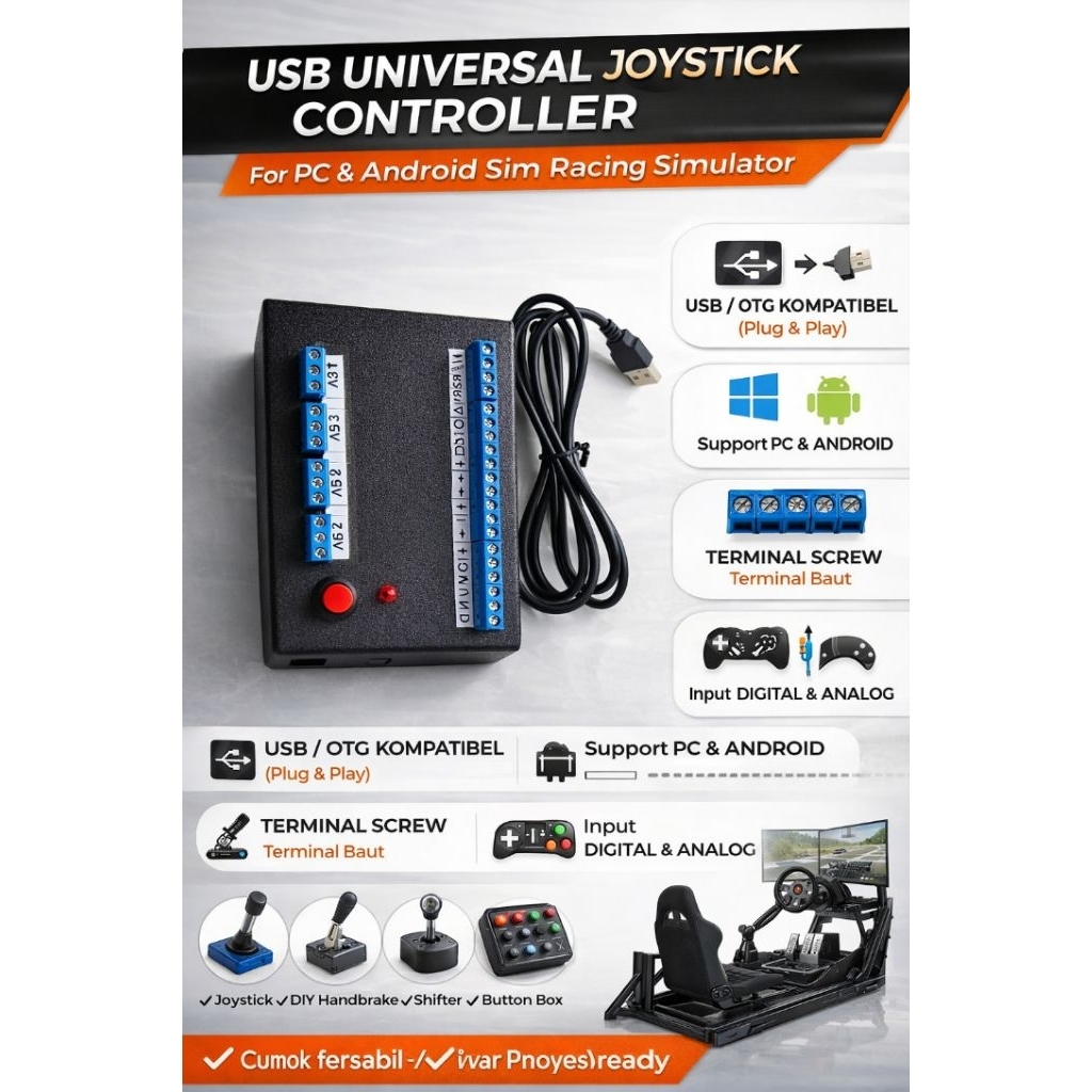 Jual USB Universal Joystick PC & AndroidSim Racing Simulator Controller ...