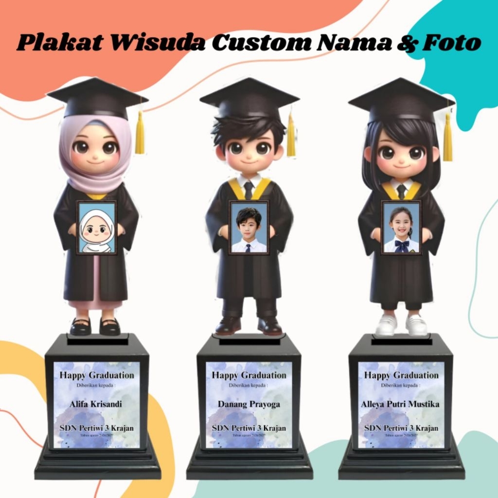 Jual Piala Wisuda Akrilik Custom | Plakat Akrilik Karakter Graduation ...
