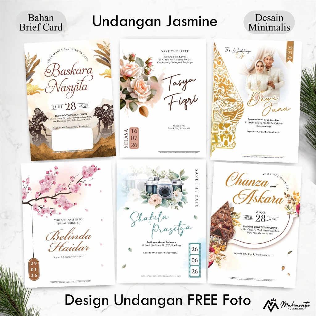 Jual Cetak Undangan Pernikahan Desain Kekinian Free Foto 150 gramatur ...