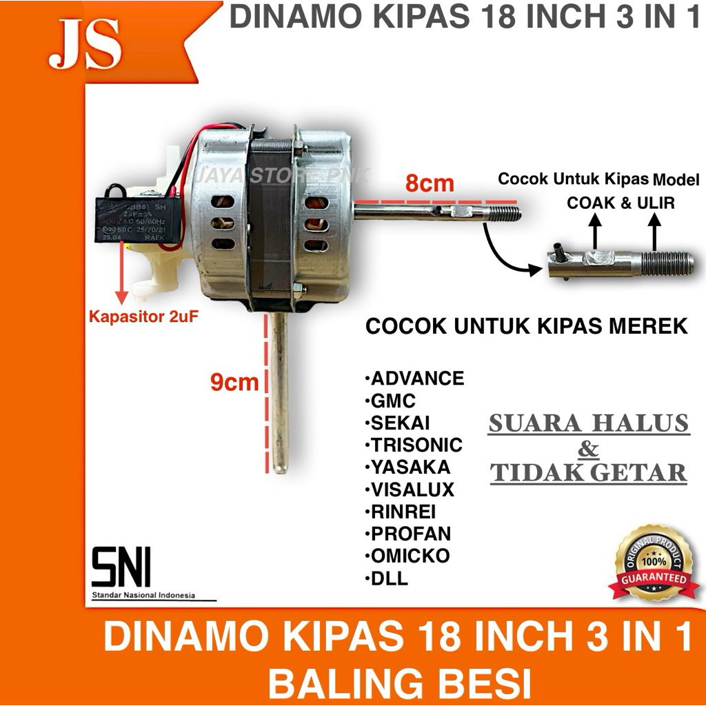 Jual DINAMO KIPAS 18 INCH TORNADO COAK & ULIR 3 IN 1 DINAMO KIPAS ANGIN ...