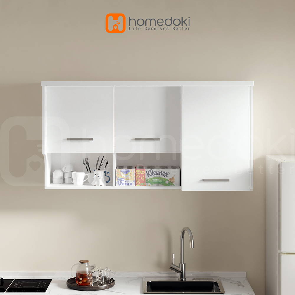 Homedoki Lemari Dinding Dapur /  Kitchen Set 2 Pintu Minimalis / Rak Atas Dapur/ Rak Dinding Dapur / Lemari Kabinet Dapur