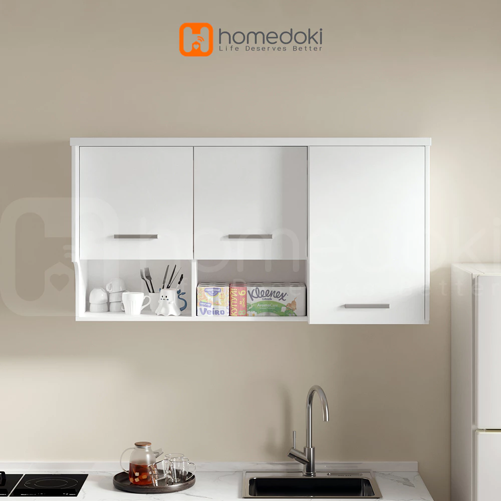 Homedoki Lemari Dinding Dapur / Kitchen Set 2 Pintu Minimalis / Rak Atas Dapur/ Rak Dinding Dapur / Lemari Kabinet Dapur - foto 1