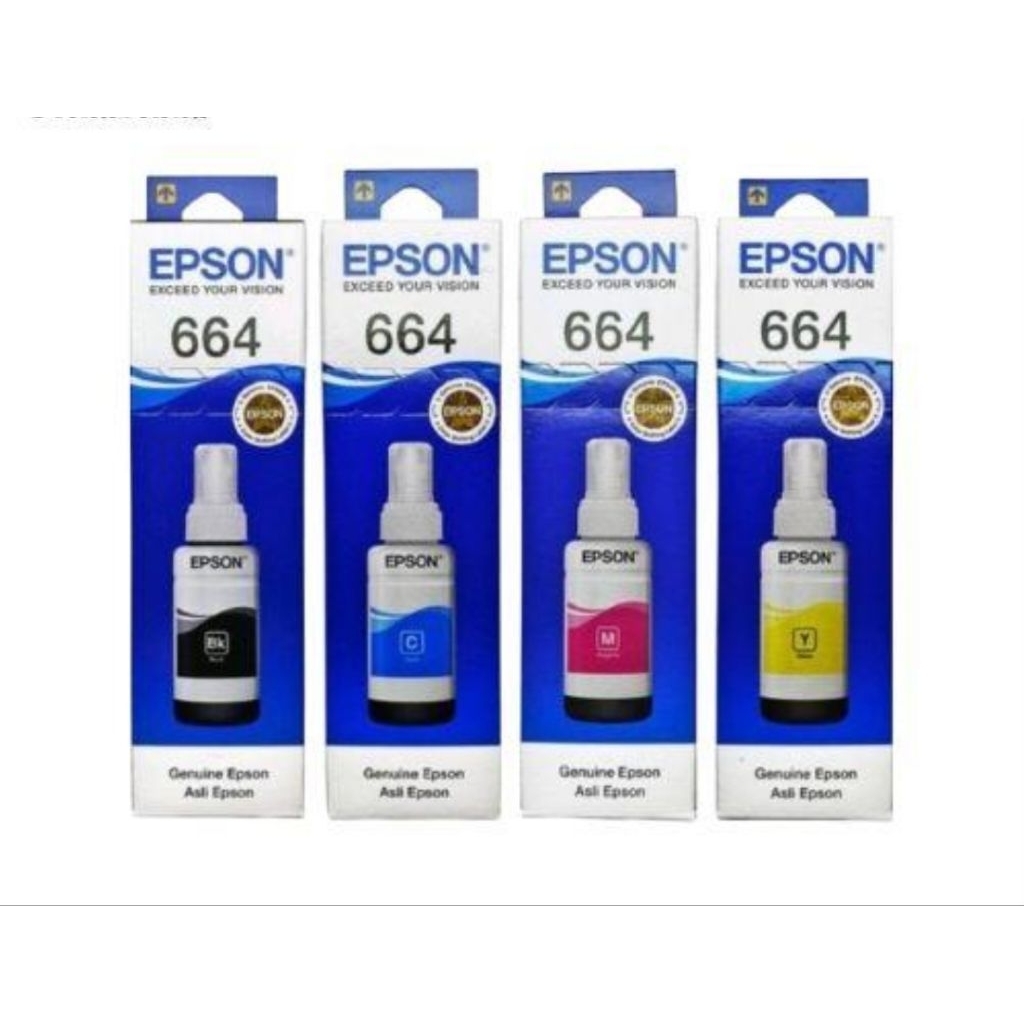 Jual 1set tinta Epson L 664 original black and color untuk printer ...