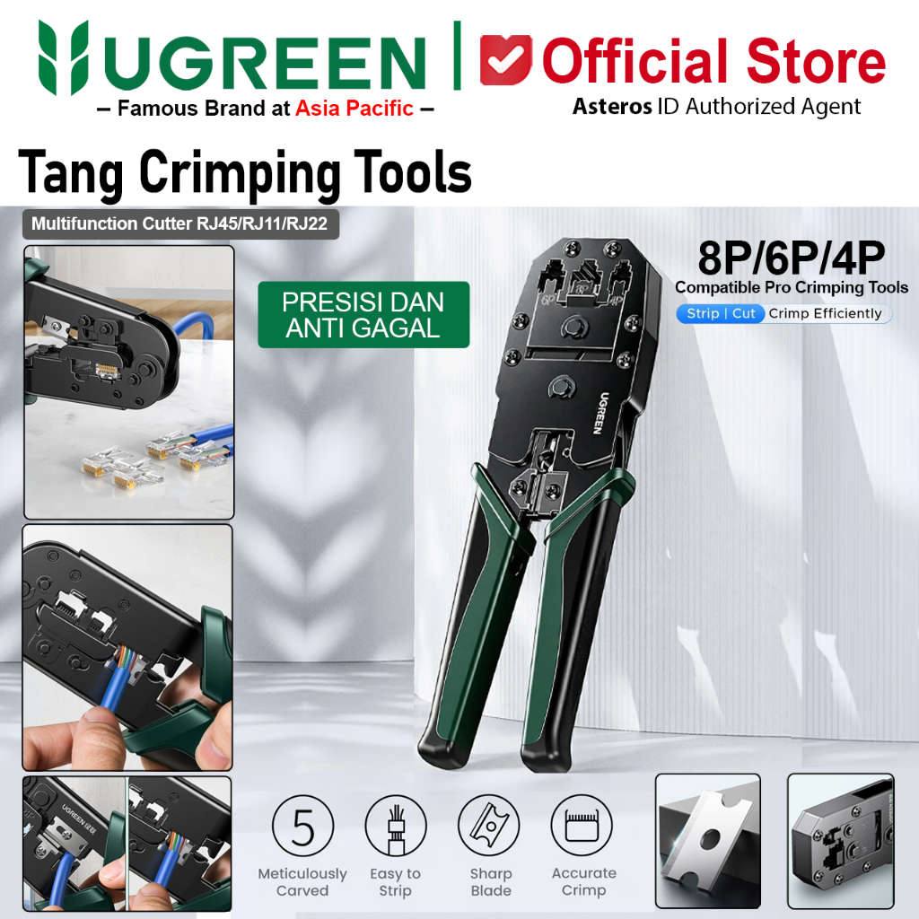 Jual UGREEN Tang Crimping Tool RJ45 RJ11 Lan Network Cable 6P 8P Alat ...