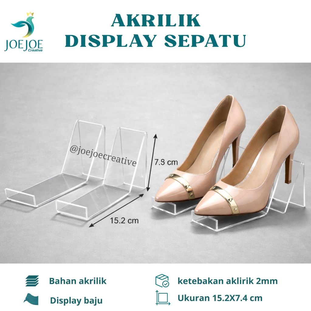 Jual display sepatu akrilik untuk hiasan hantaran seserahan stand ...