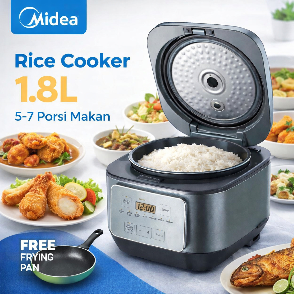 Jual Midea Digital Rice Cooker 1.8 Liter | AI Multi Heating | Low Watt ...