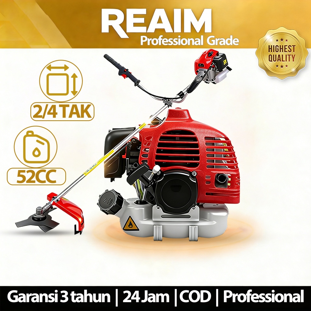 Jual Reaim Mesin Potong Rumput 5200W 2/4 Tak Alat Potong Rumput Lengkap ...